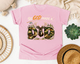 So God Made A Dad graphic tee in Blossom