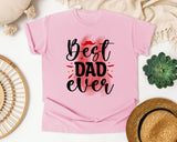 Best Dad Ever White graphic tee in Blossom