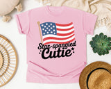 Star Spangled Cutie Black 2 graphic tee in Blossom