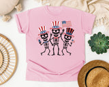 Three Skeletons With Flags graphic tee in Blossom