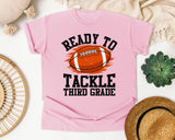 Ready To Tackle Third Grade graphic tee in Blossom