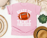 Ready To Tackle Third Grade White graphic tee in Blossom