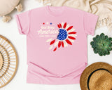 God Bless America Land That I Love Red graphic tee in Blossom