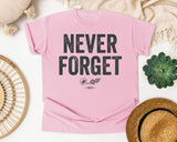 Never Forget Navy graphic tee in Blossom