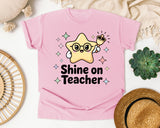 Shine On Teacher graphic tee in Blossom