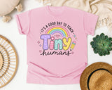 Its A Good Day To Teach Tiny Humans Rainbow graphic tee in Blossom