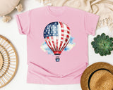 Flag Hot Air Balloon graphic tee in Blossom
