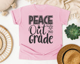 Peace Out 2nd Grade Grey graphic tee in Blossom