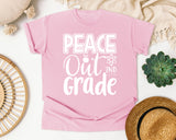 Peace Out 2nd Grade White graphic tee in Blossom