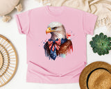 Eagle With Flag Bow graphic tee in Blossom