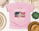 United We Stand Happy 4th Of July Grey graphic tee in Blossom
