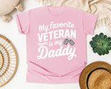 My Favorite Veteran Is My Daddy White 2 graphic tee in Blossom