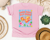 Goodbye Students Hello Sunshine graphic tee in Blossom