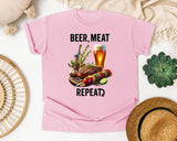 Beer Meat Repeat Brown 2 graphic tee in Blossom