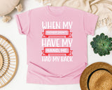 When My Father Didn't Have My Hand He Had My Back White graphic tee in Blossom