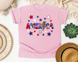 America Grey graphic tee in Blossom