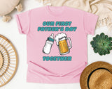 Our First Father's Day Together Teal graphic tee in Blossom