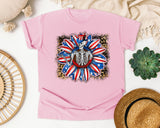 Patriotic Skeleton Sunflower graphic tee in Blossom