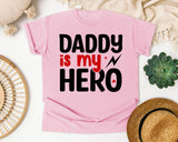 Daddy Is My Hero White graphic tee in Blossom
