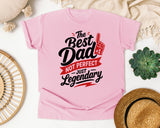 The Best Dad Not Perfect Just Legendary White 2 graphic tee in Blossom