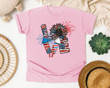Love Patriotic Sunflower graphic tee in Blossom