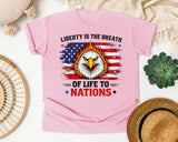 Liberty Is The Breath Of Life To Nations Grey graphic tee in Blossom