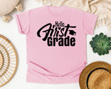 Hello First Grade graphic tee in Blossom