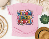 Welcome Back To School Crayons graphic tee in Blossom