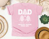 Dad Protector Provider Friend Hero White graphic tee in Blossom