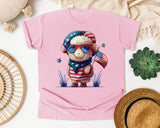 Sheep With American Flag graphic tee in Blossom