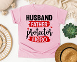Husband Father Protector Hero graphic tee in Blossom