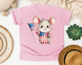 Mouse In Flag Outfit graphic tee in Blossom