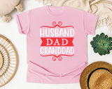 Husband Dad Granddad Red 2 graphic tee in Blossom