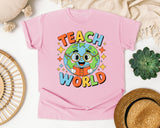 Teach World graphic tee in Blossom