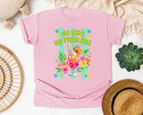 No Kids No Problems graphic tee in Blossom