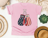 Patriotic Dad Boxing Gloves graphic tee in Blossom