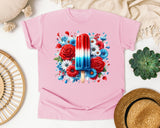 Patriotic Popsicle With Flowers graphic tee in Blossom