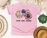 Peace Love America Grey graphic tee in Blossom