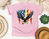 Eagle American Flag Grey graphic tee in Blossom