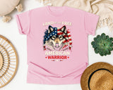 Land Of The Free American Warrior graphic tee in Blossom