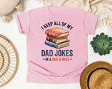 I Keep All Of My Dad Jokes In A Dad-A-Base graphic tee in Blossom