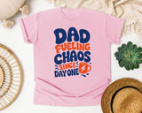 Dad Fueling Chaos Since Day One White 3 graphic tee in Blossom