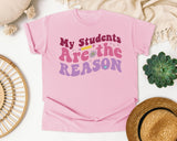 My Students Are The Reason graphic tee in Blossom