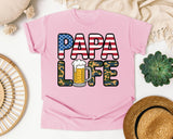 Papa Life Grey graphic tee in Blossom