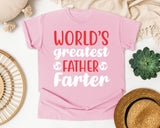 World's Greatest Father Farter White graphic tee in Blossom
