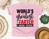 World's Greatest Farter I Mean Father graphic tee in Blossom
