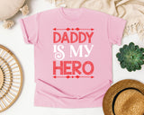 Daddy Is My Hero Pink graphic tee in Blossom
