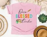 One Blessed Teacher graphic tee in Blossom