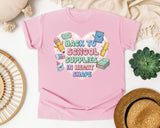 Back To School Supplies In Heart Shape graphic tee in Blossom