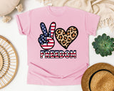 Peace Love Freedom Black graphic tee in Blossom